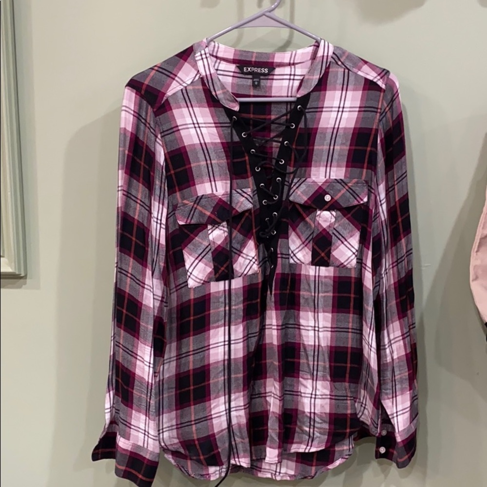 Express plaid top